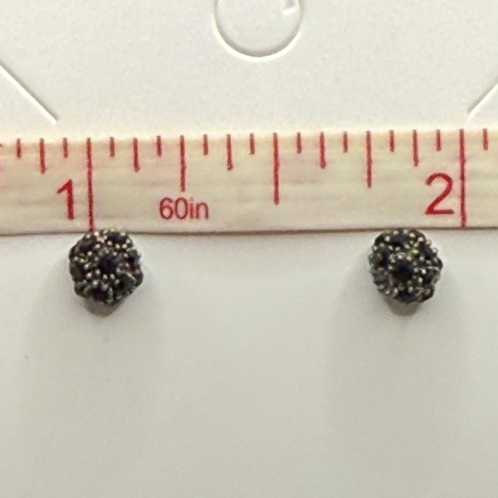Black Textured Earrings Post Backs - image 3